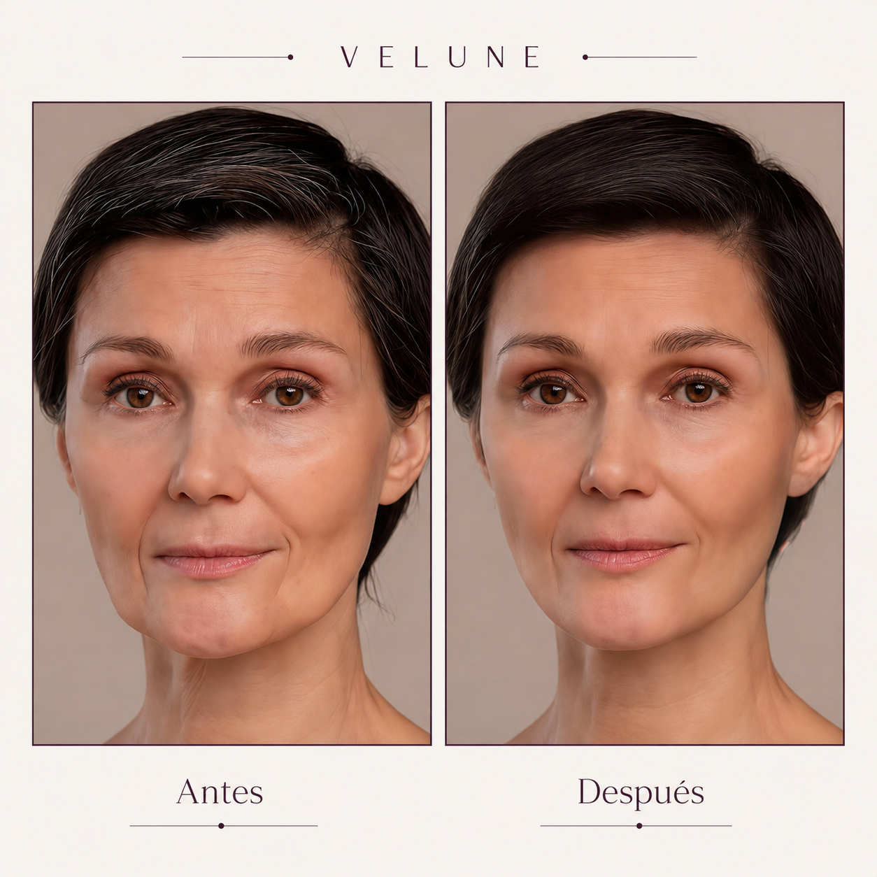 Comparación de antes y después de usar el producto